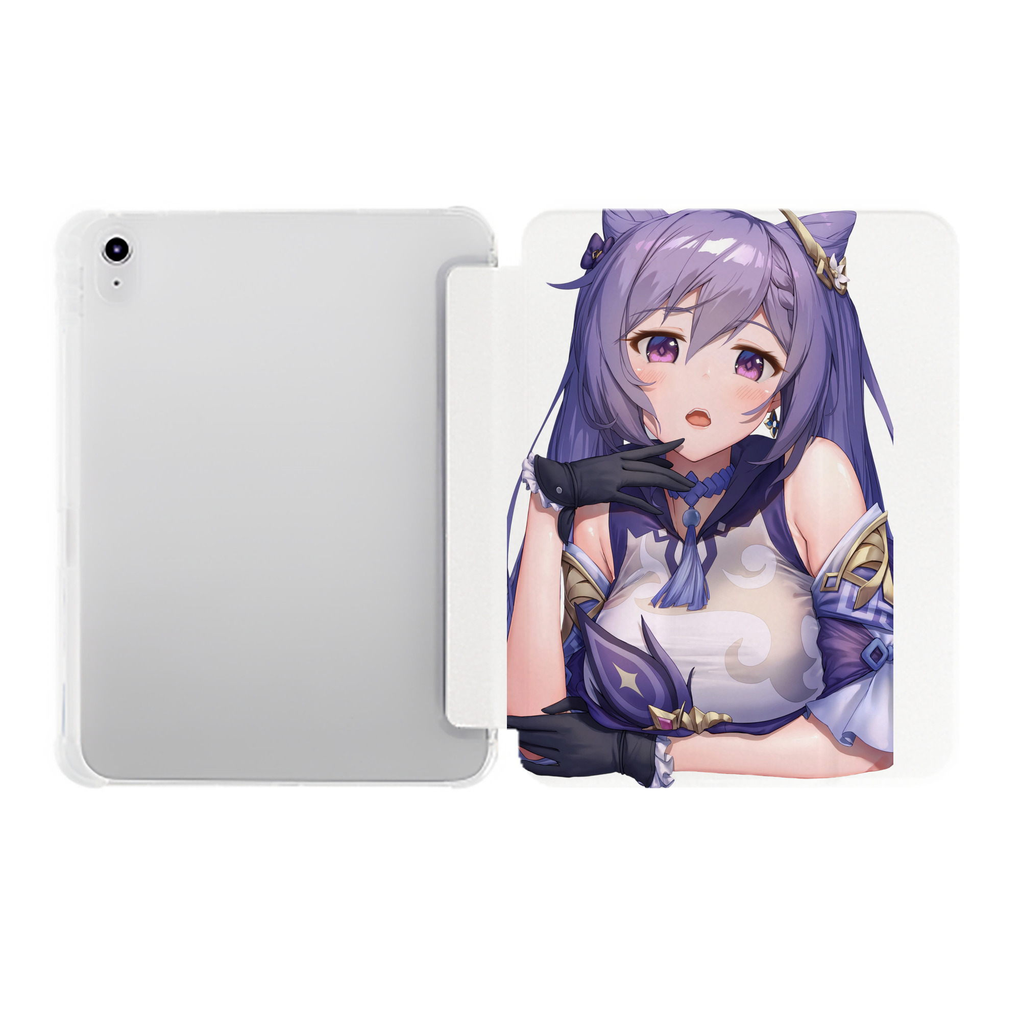 げんし神 刻晴 こくせい genshin Kokusei IPad ケース ペン収納付き 三つ折りスタンド PUレザー×シリコン 対応機種9.5/10.5/10.9インチ